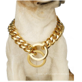 Expédition de chute d&#39;usine 15 mm Chiens de cou en acier inoxydable Chaînes de chiens de chien Gold Cold Gold Pet Supplies pour la formation pour animaux de compagnie